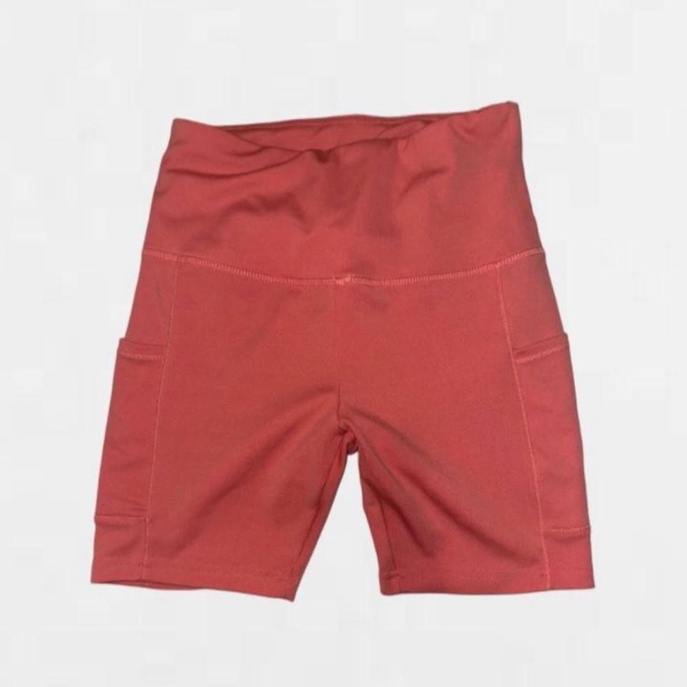 Orange workout shorts